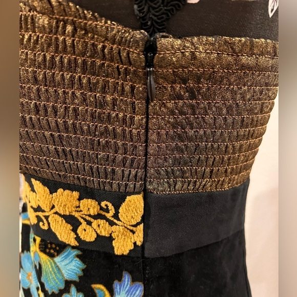 Free People Lost in Paradise Strapless Floral Velvet Mini Dress M - Picture 5 of 11